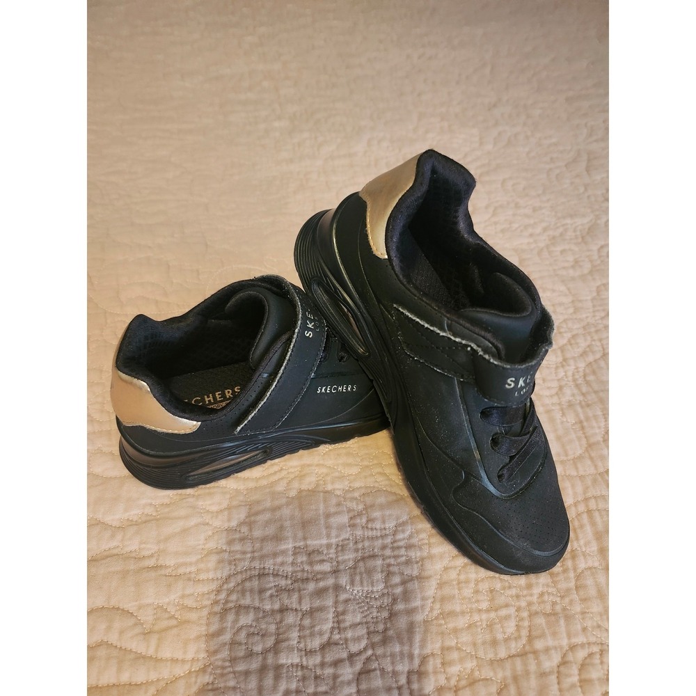 Skechers Kids Uno Lite Black Gold Athletic Sneakers 310454L Size 2